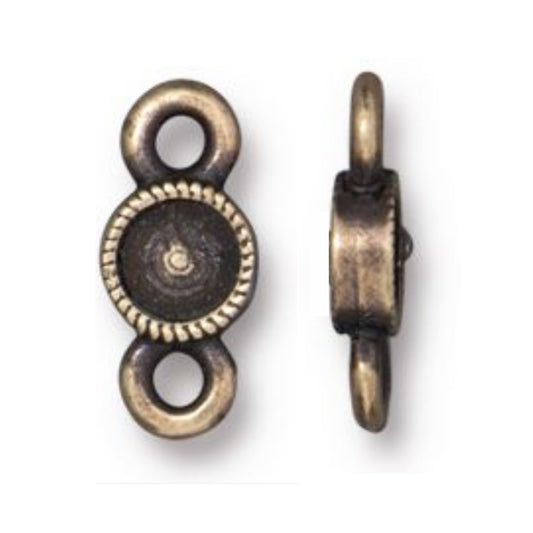 TierraCast Millgrained Bezel Link, Brass Ox