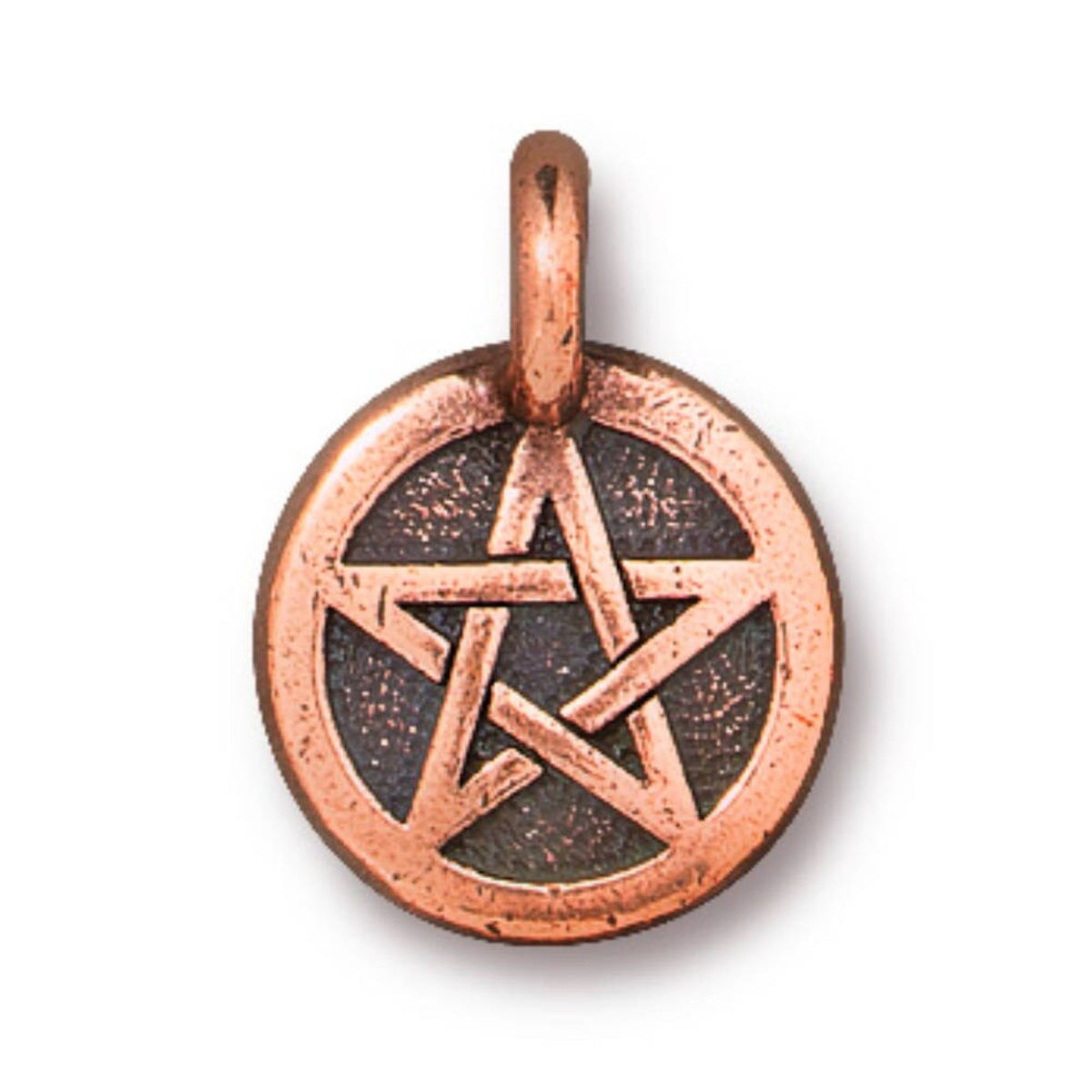 TierraCast Pentagram Charm, Antique Copper