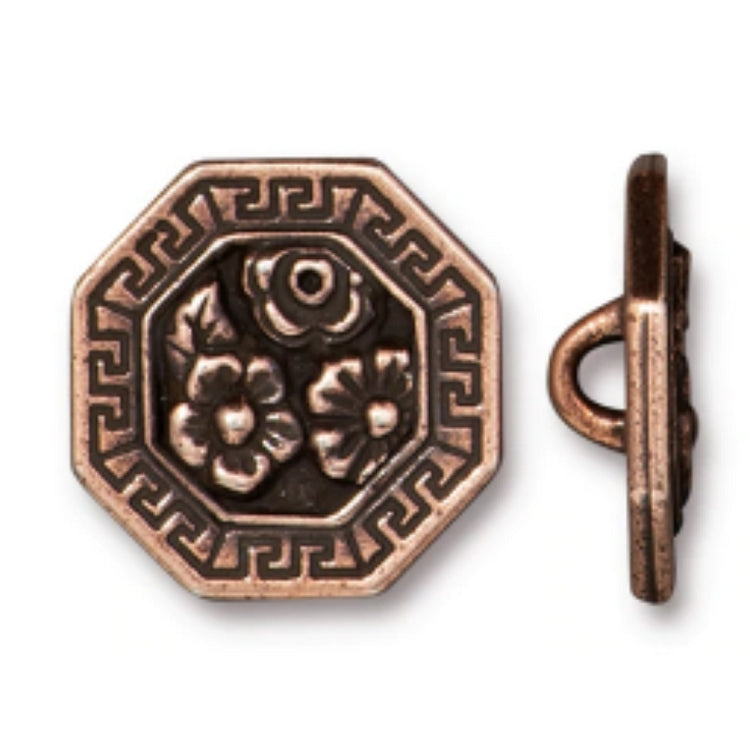 TierraCast Blossom Button, Antique Copper