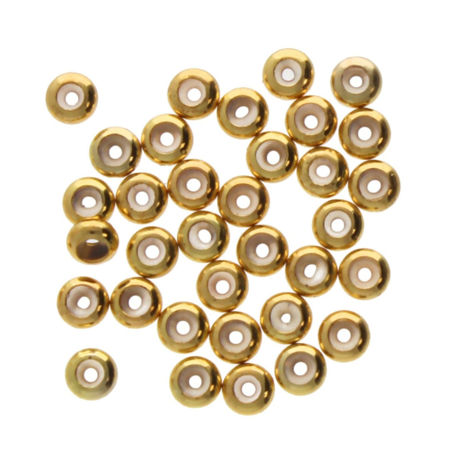 6mm Silicone Stopper Bead, Gold Plate (36/Pkg.)