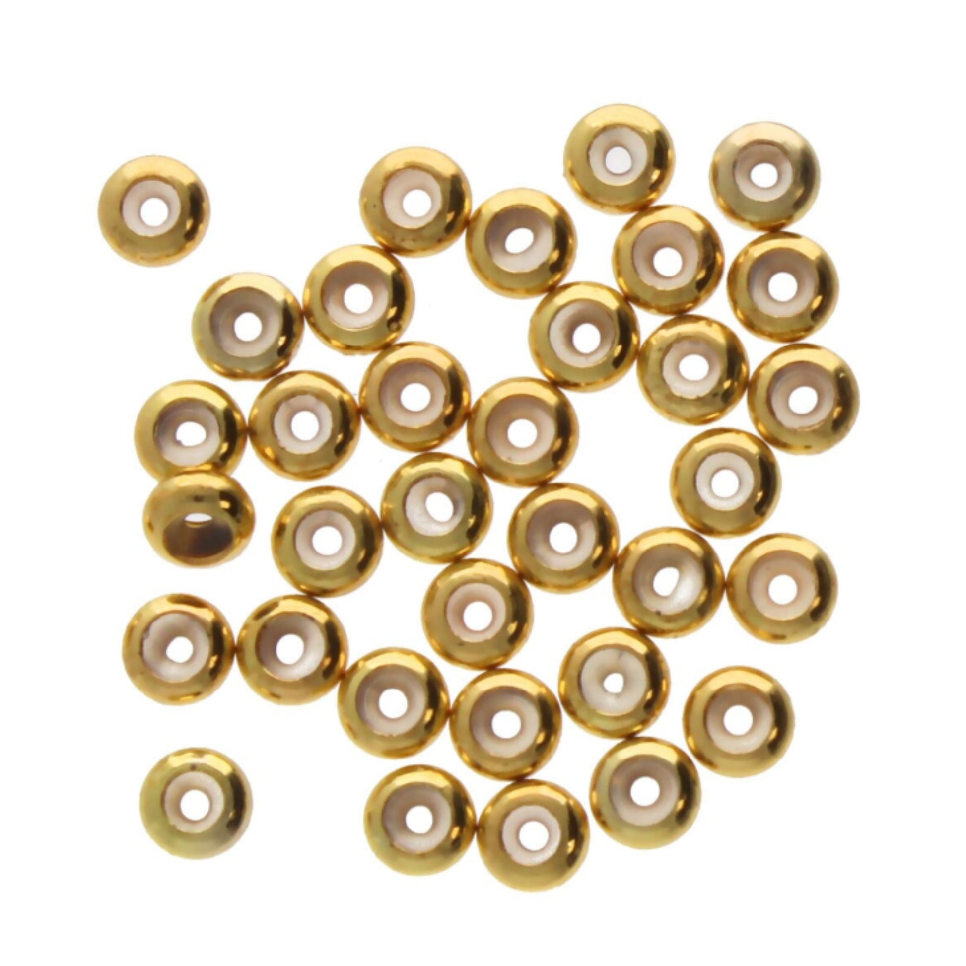 6mm Silicone Stopper Bead, Gold Plate (36/Pkg.)