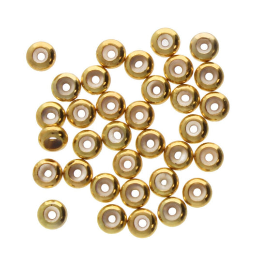 6mm Silicone Stopper Bead, Gold Plate (36/Pkg.)