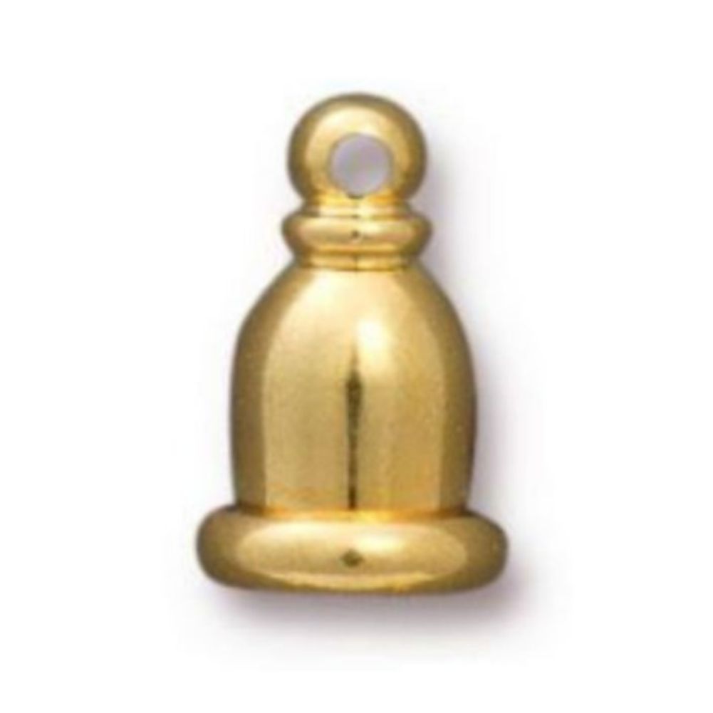 TierraCast 4mm Taj Cord End, Bright Gold