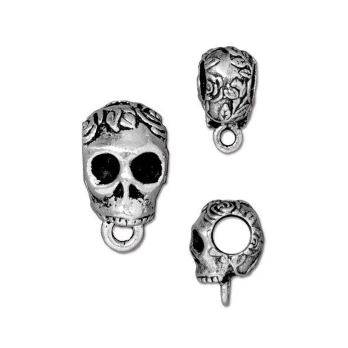TierraCast Skull Bail, Antique Silver