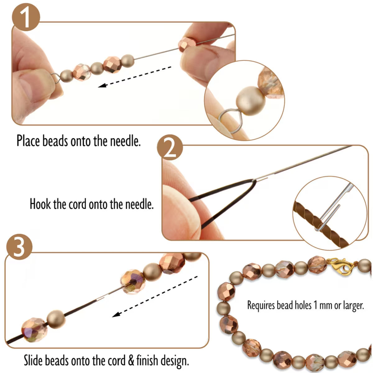 Beadsmith Hook Eye Needle: Bead Stringing Tool (17cm Length, 0.6mm)