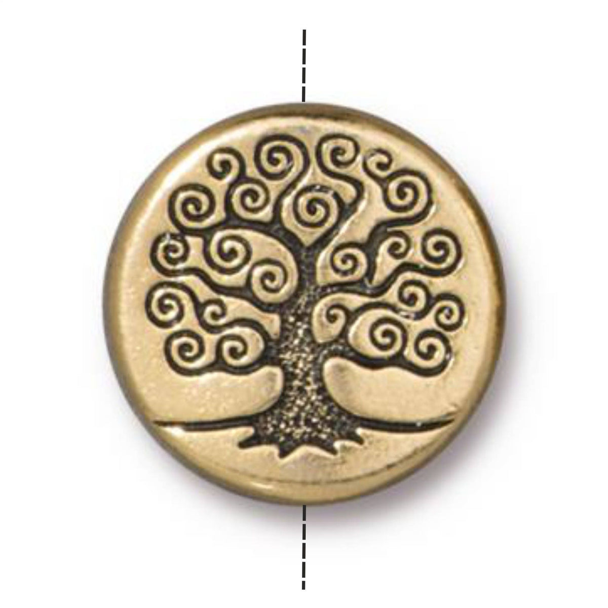 TierraCast Tree of Life Puffed Bead, Antique Gold