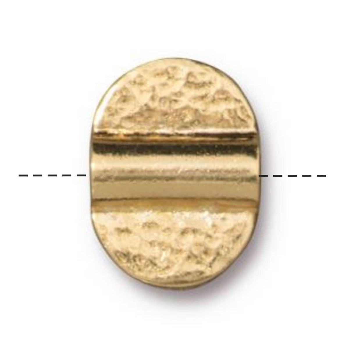 TierraCast Double Hammered Baule Bead, Bright Gold
