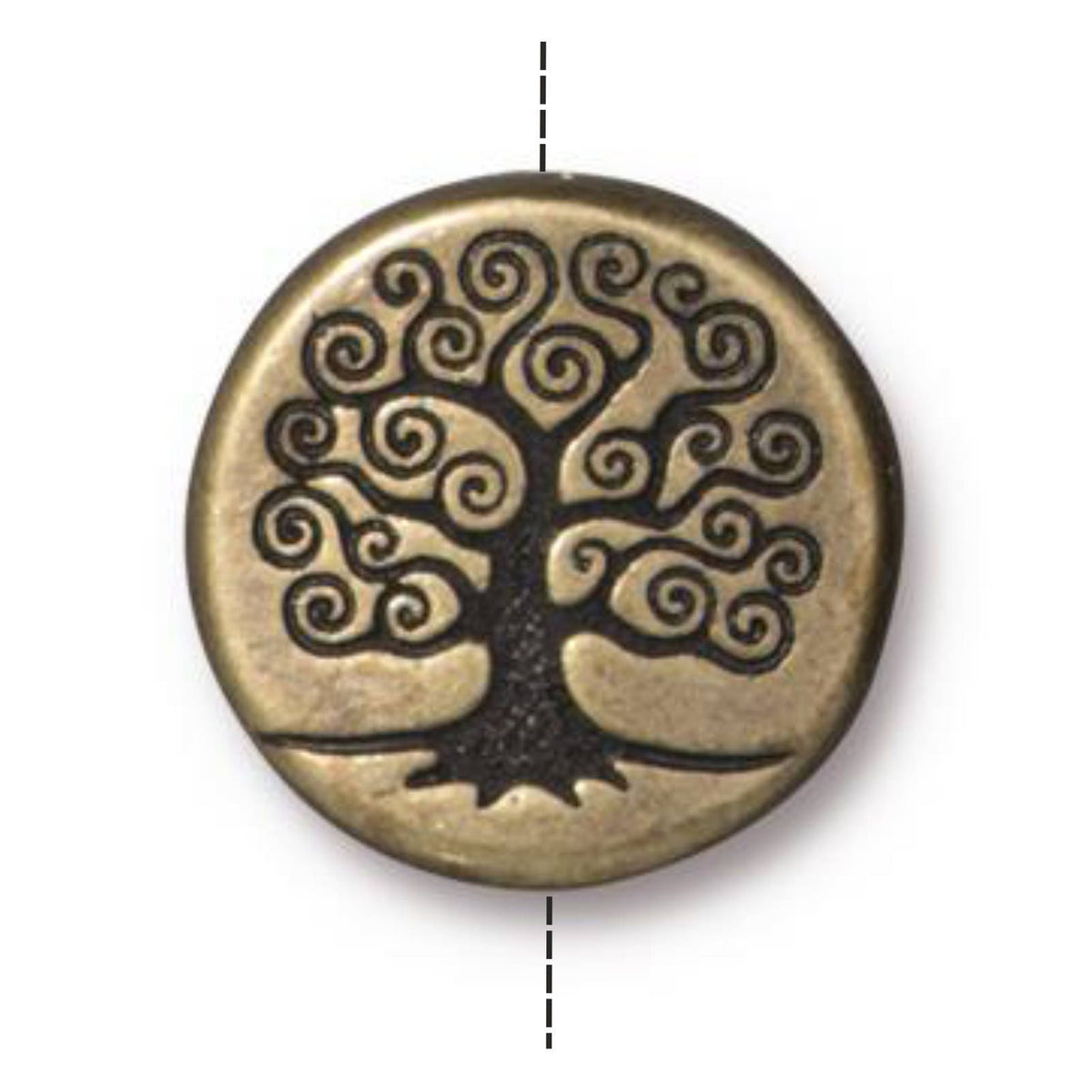 TierraCast Tree of Life Puffed Bead, Brass Ox