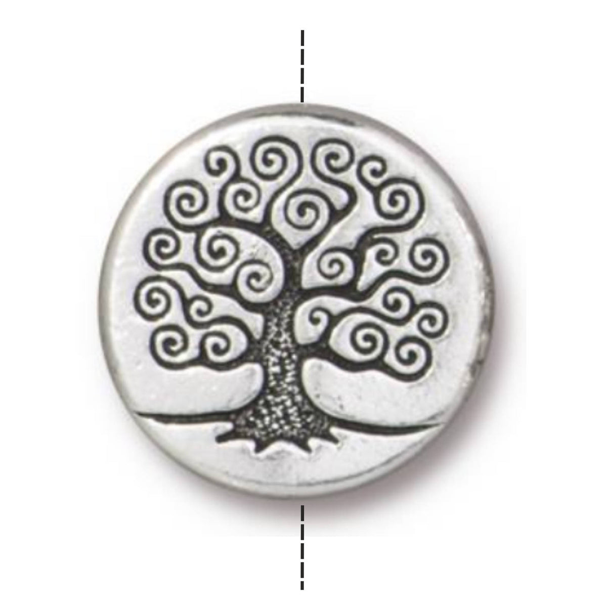 TierraCast Tree of Life Puffed Bead, Antique Silver