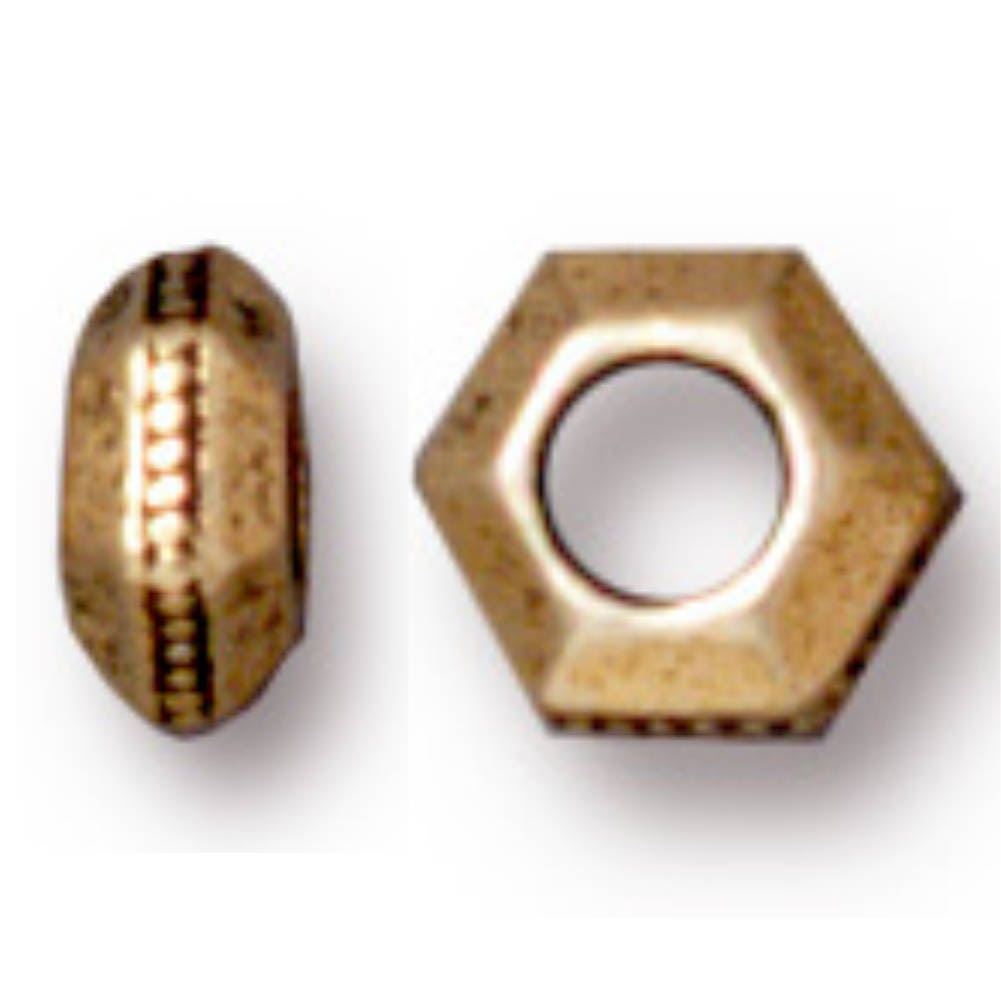 TierraCast 5mm Faceted Spacer Bead with 2mm Hole, Antique Gold