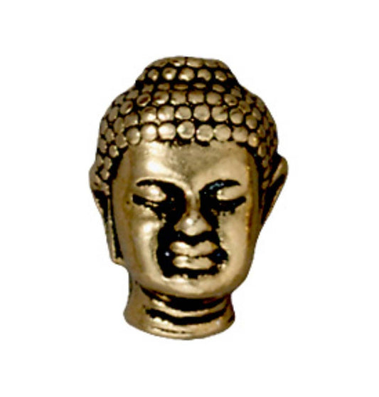 TierraCAst Buddha Bead, Antique Gold