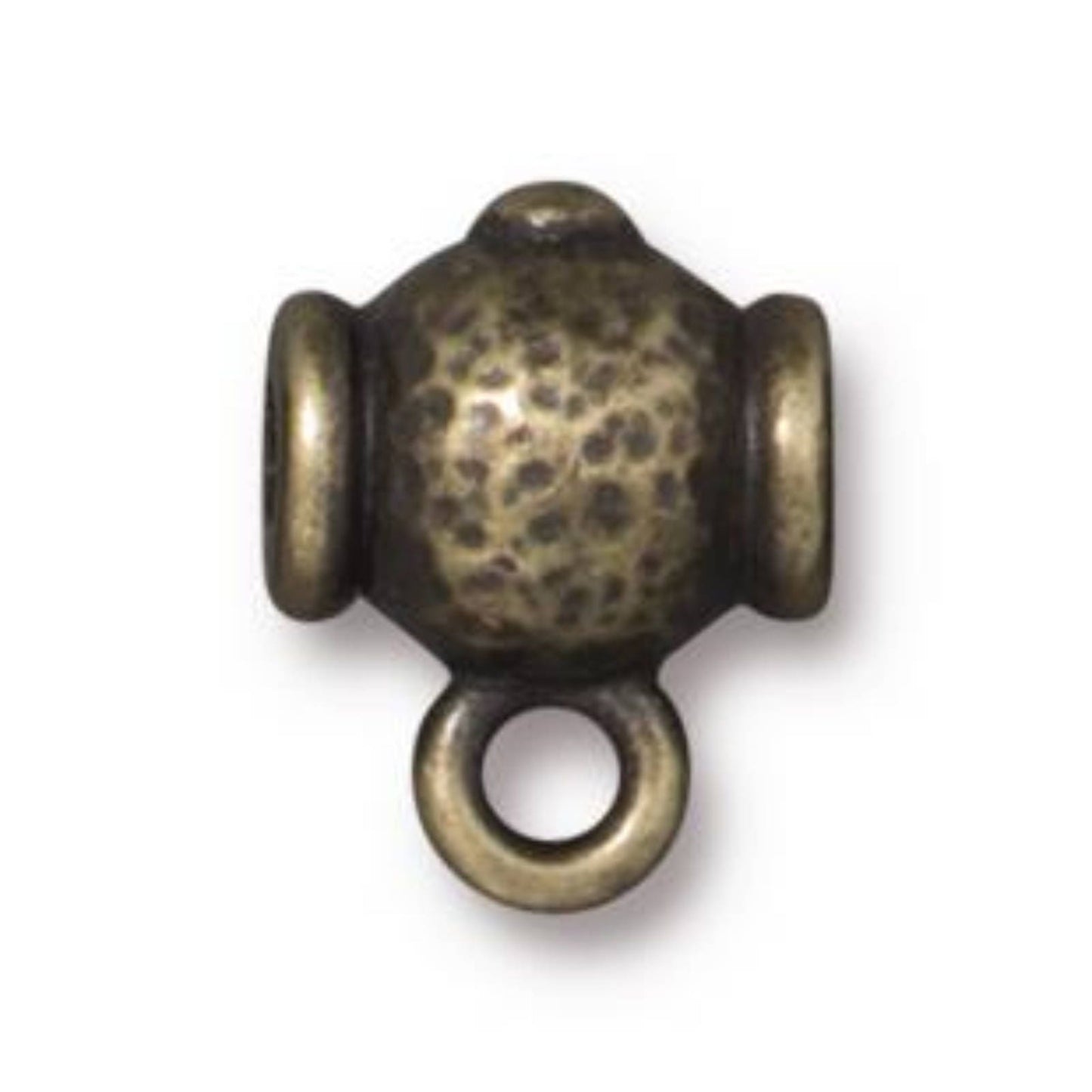 TierraCast Hammered Guru Bead, Brass Ox
