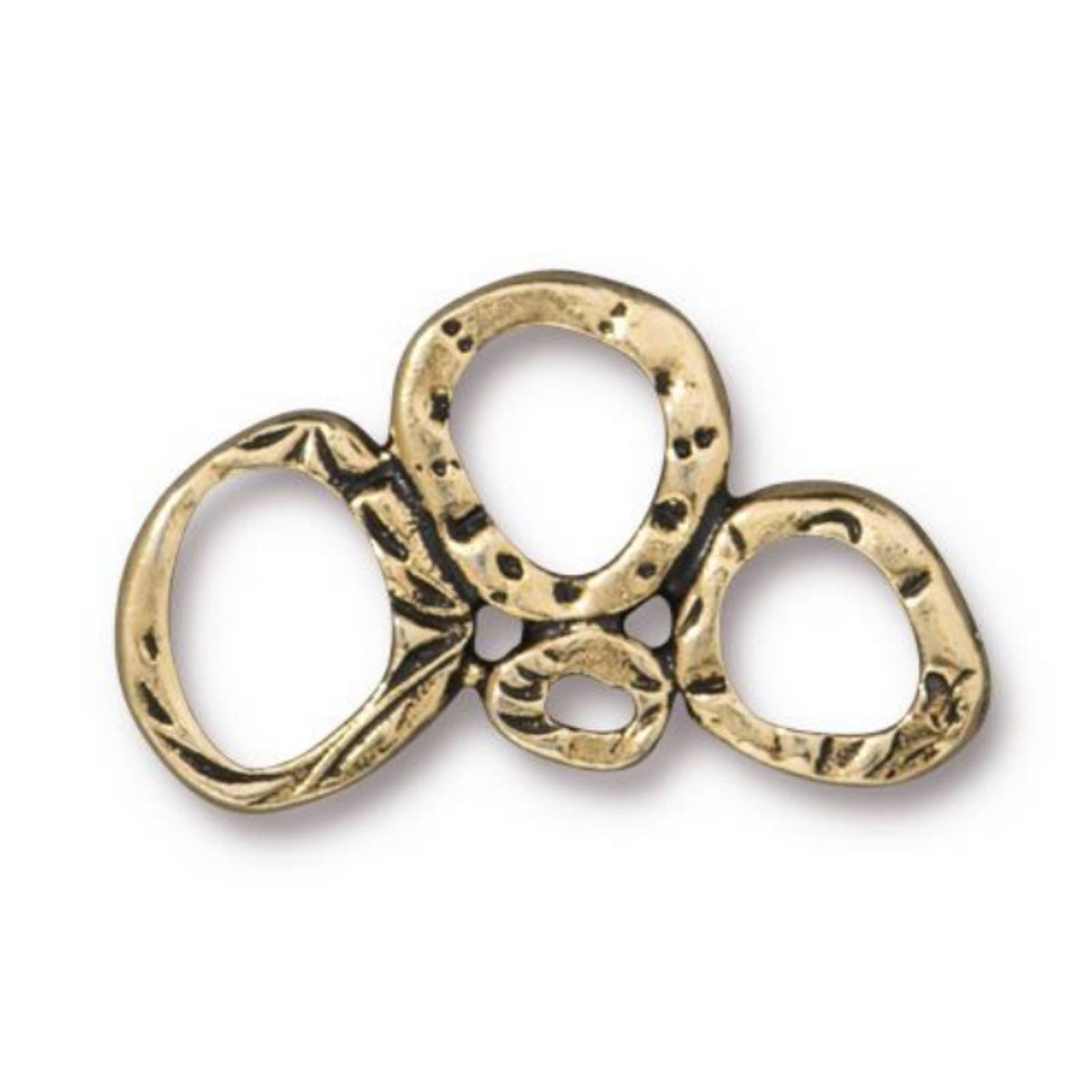 TierraCast Intermix 3 Ring Link, Antique Gold