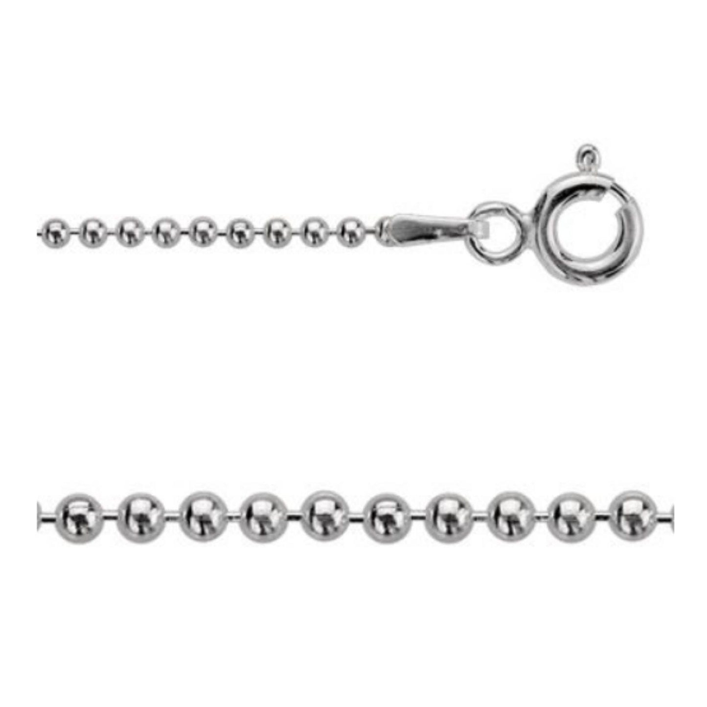 14 Inch Italian Sterling Silver Ball Chain 1.5mm