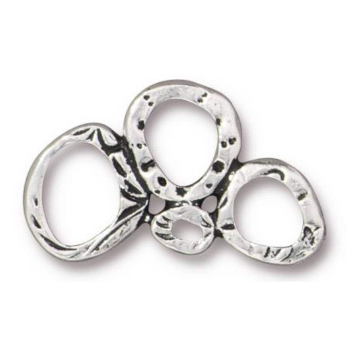 TierraCast Intermix 3 Ring Link, Antique Silver