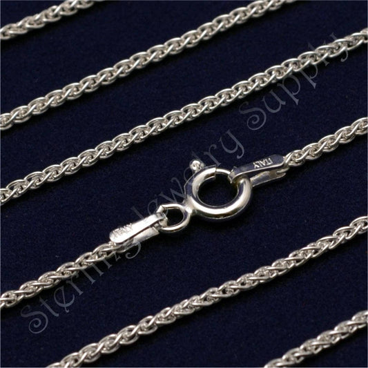 Italian Sterling Silver Wheat Chain Necklace, 1.5mm, 20 Inch