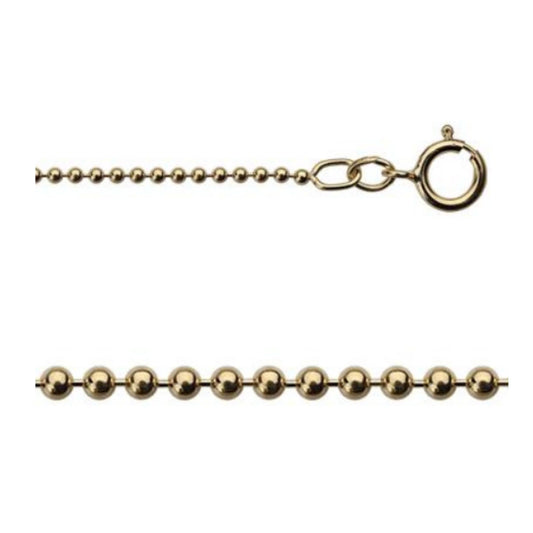 16 Inch 14Kt Gold-Filled Ball Chain Necklace (1.2mm)