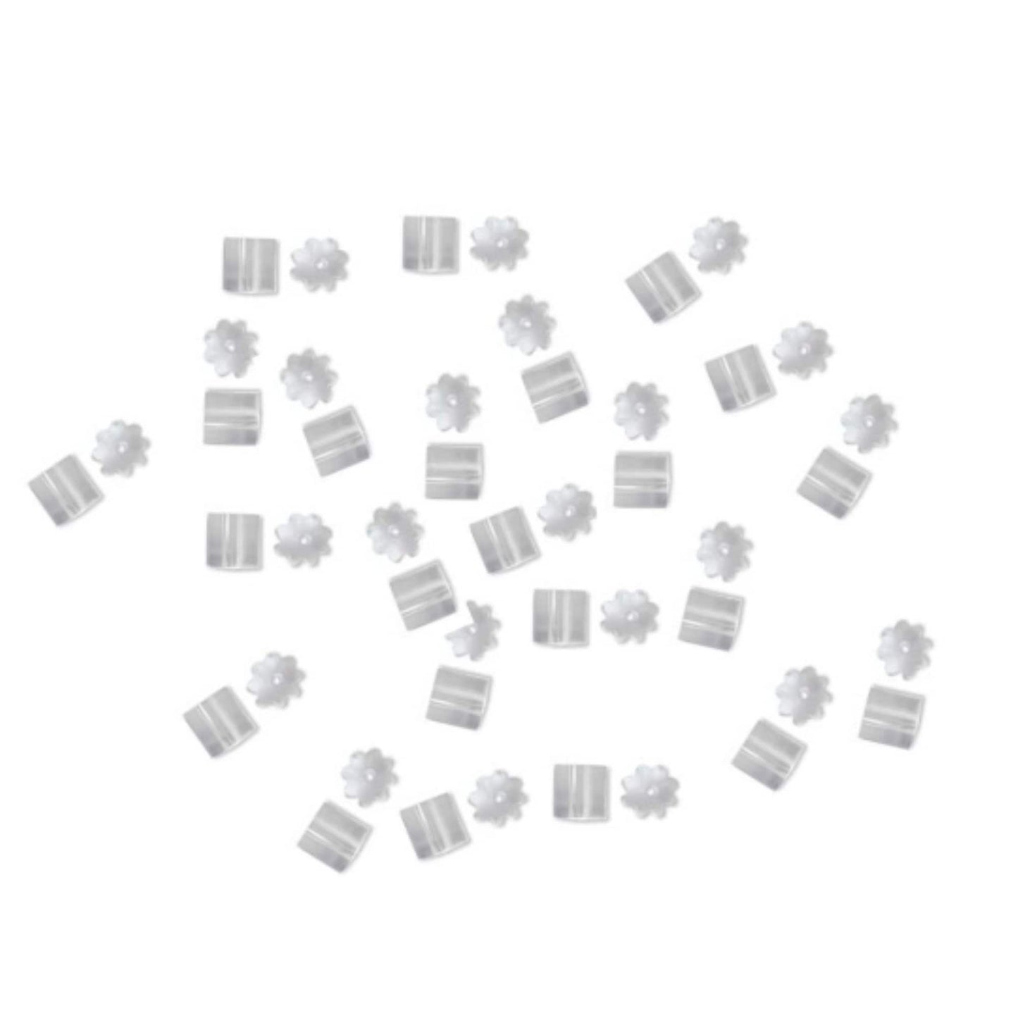 144 Clear Plastic Earring Clutches: 3.75 x 4mm