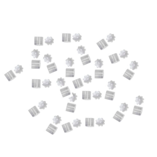 144 Clear Plastic Earring Clutches: 3.75 x 4mm