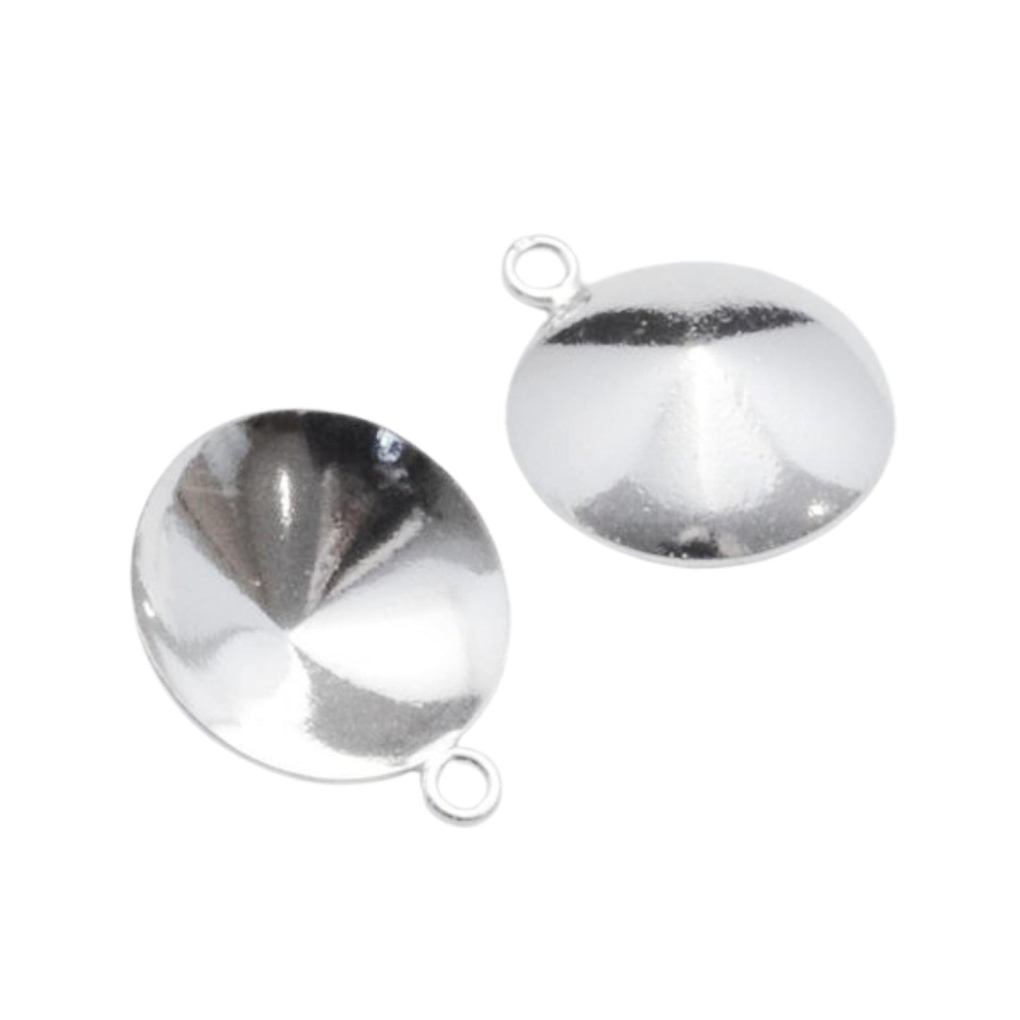 14mm Sterling Silver Rivoli Settings (One Pair)