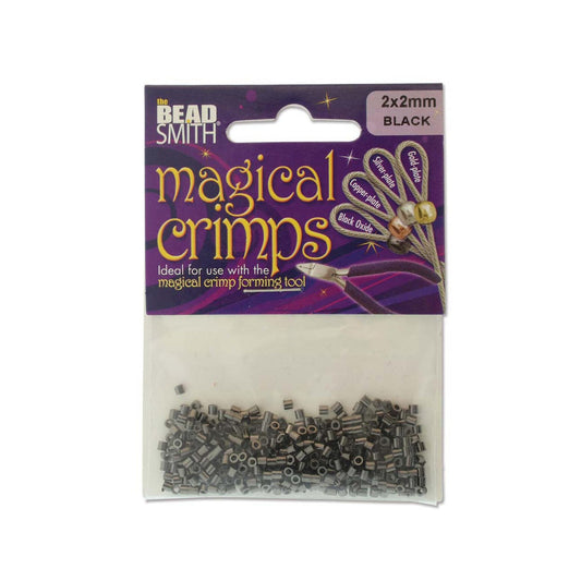 Beadsmith Magical Crimps Black Oxide Gunmetal Plated (400/pkg.)