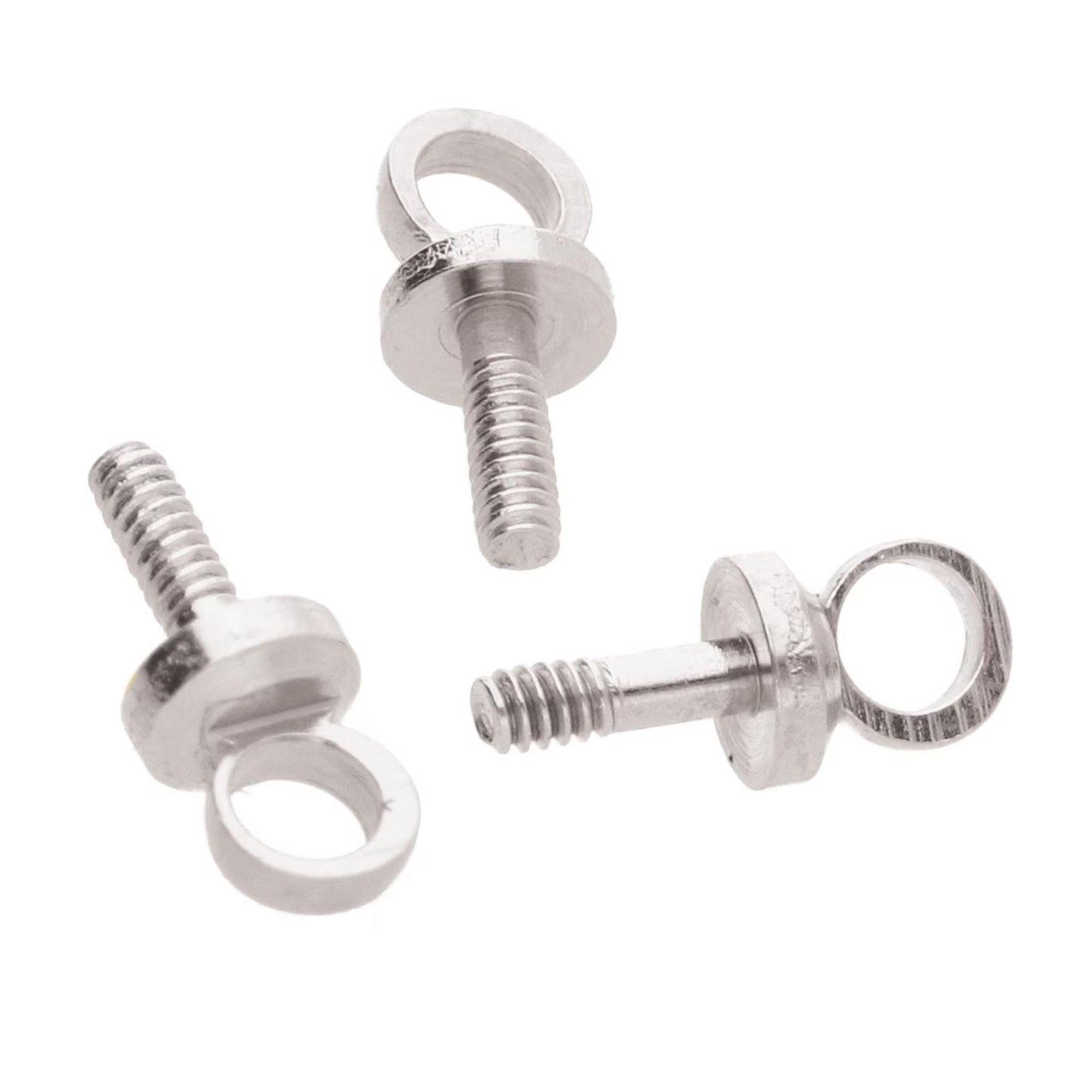 TINY Threaded Bail Pegs Silver Plated 3x7mm Beadsmith (36/pkg.) Screw In Bails