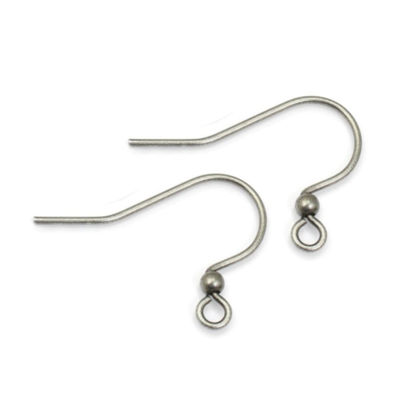 144 Antique Silver French Hook Ear Wires with 2mm Ball