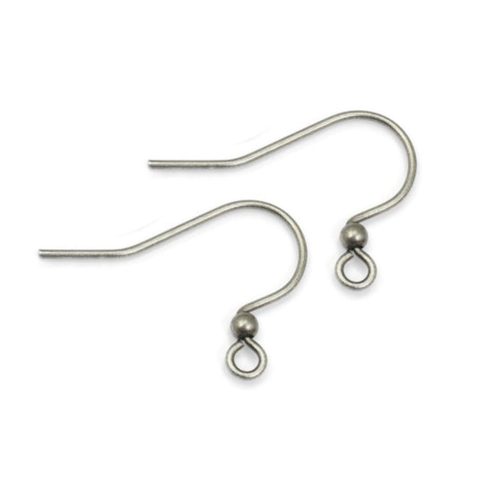 144 Antique Silver French Hook Ear Wires with 2mm Ball