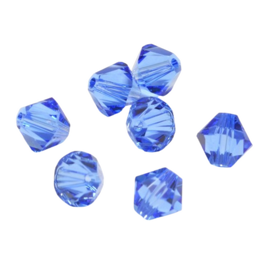 SAPPHIRE 6mm Crystal Bicone (12/pkg.)