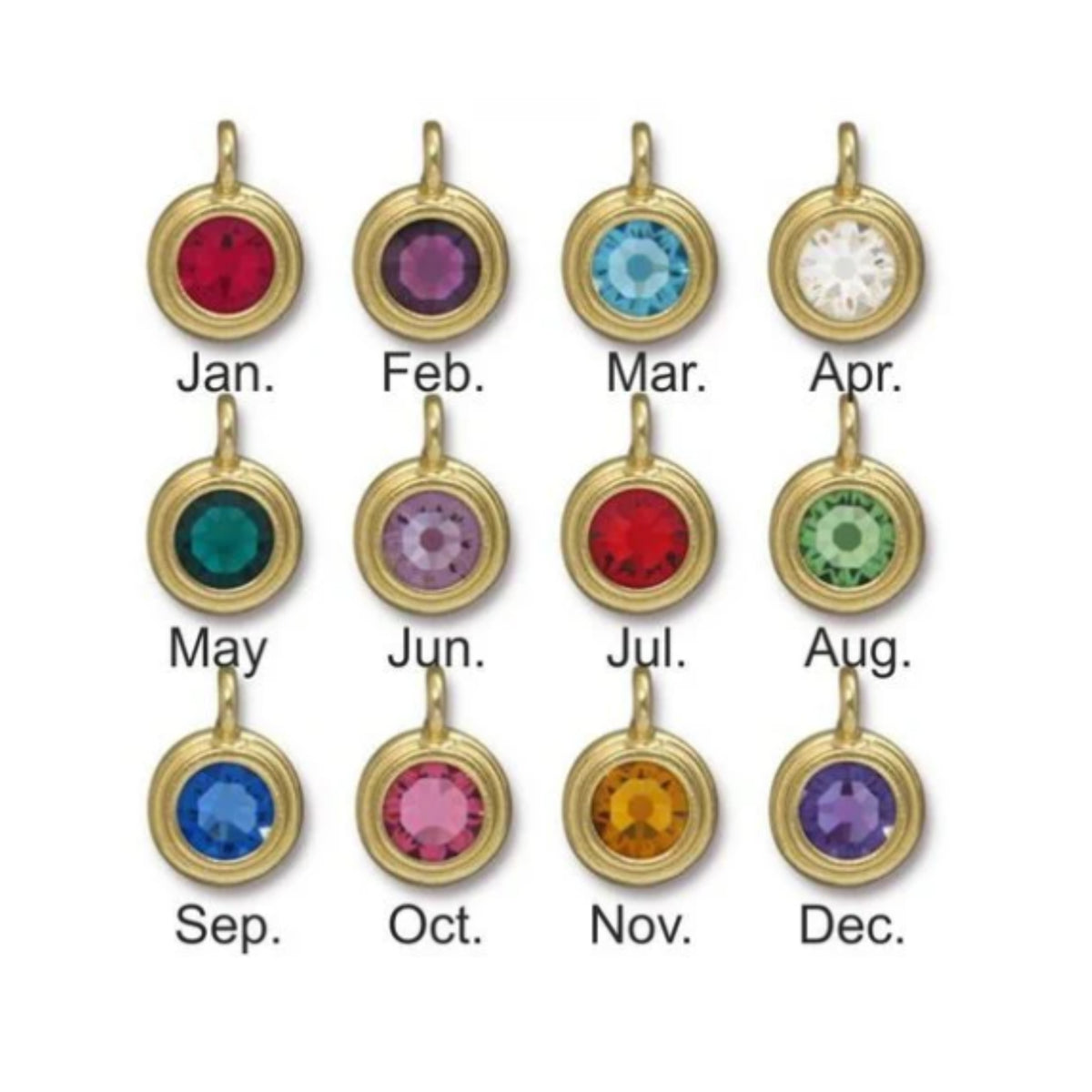 TierraCast Stepped Bezel Birthstone Charm