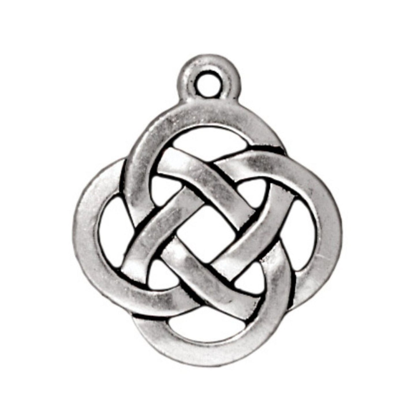 TierraCast Open Round Pendant, Antique Silver